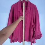 Tianello TENCEL Plus Sized Aida Blouse Button Front Garment Dyed Raspberry 2X Pink Photo 8