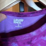 Lands' End  Women's Short Sleeve Shaped Cotton Rib Crewneck Tee Purple Size XS Photo 2