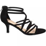 Bella Marie 🆕 Bella Vita 11 Wide Width Black Strappy‎ Heels Rhinestone Karlette Shoes NEW Photo 2