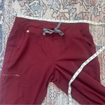 FIGS  Zamora Jogger Scrub Pants Burgundy Drawstring Waist Slim Fit Large Tall Photo 11