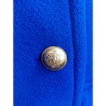 J.Crew  Stadium Cloth Double Breasted Pea Coat Royal Blue Gold Buttons Size 0 Photo 2