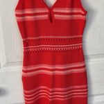 Elegant Red Striped Mini Dress Photo 0