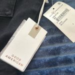 Good American Denim Jumpsuit Flightsuit Point Collar Straight Leg Black Size 1 Photo 10