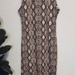 Olivia Rae  Brown snake print Patterned Dress medium mock turtleneck Photo 0