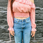 Lovers + Friends  Juliette Boho One Shoulder Pink Top Size Small Photo 0