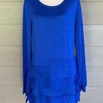 BCBGMAXAZRIA Silk Blend Sparkly Tiered Sweater Dress Photo 0
