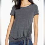 Caslon Charcoal Short Sleeve Top with Side Tie/Burnout Side Tie T-Shirt Photo 11