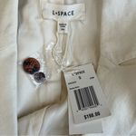 l*space L* Women’s Rhodes White Cream Linen Cotton Double Breasted Long Blazer S Photo 3