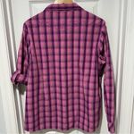 Bit & Bridle Western Pearl Snap Top Size XL Purple Plaid Embroidered Horses Photo 1
