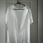 Emma & Michele  Pleated Shift Women Short Sleeve Dress White (small stain) NWT 12 Photo 6