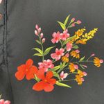 Old Navy  Sz M Tunic Dress Black Floral Print Long Balloon Sleeve V-neck Women’s Photo 4