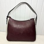 Adrienne Vittadini Burgundy and light gray combo satchel / cross bag Photo 3