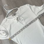 Banana Republic  Shirt keyhole tie front long sleeve womens White (small) vintage Photo 2