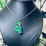 Green Leaves Fairy Glitter Jar Necklace New Photo 2