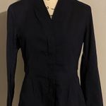 Eileen Fisher Linen Blend High Collar Peplum Jacket Blazer Photo 2