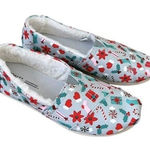 Toms  Shoes Alpargata Deck the Halls Faux Fur Lined Flats Women Size 9 Christmas Photo 0