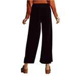 Anthropologie The Somerset Trousers Velvet Edition Wide Leg Black Size L NEW Photo 6