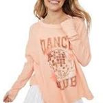 OFFLINE BY AERIE Peach Dance Club Graphic Waffle Knit Long Sleeve Tee NWT Small Pink Photo 0