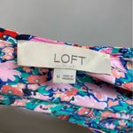 Loft Floral Dress Daisy Print Flounce Sleeveless Tie Back Size Medium Scoop Back Photo 4