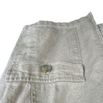 Linear Linen Blend Tan Shimmer Metallic 3/4 Sleeve Open Lightweight Jacket Sz L Size L Photo 2