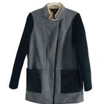 Tibi  leather trimmed asymmetric color block coat size 6‎ Photo 0