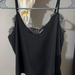 Black Satin Lace Tank Top Size M Photo 0