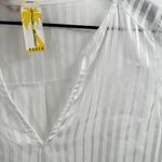 Lily Bleu Sheer Satin Striped White Swim Cover Up Size Medium Photo 5