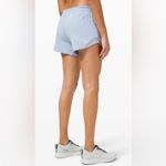 Lululemon Women Size 4 Hotty Hot Blue Linen Running Shorts w/Liner Zip Pocket Photo 3