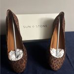 Sun + Stone Womens Shoes Eliana Slip On Brown Ballet Flats 9W Leopard Size 9 Photo 3