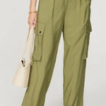 Ramy Brook NWT  Emil Wide Leg‎ Cargo Pants Size 8 Vintage Olive Photo 0