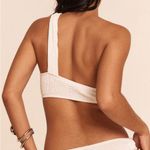 Pretty Little Thing  Crinkle One Shoulder Bikini Top White Small NWT Photo 1