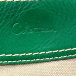 Cole Haan  Natural Green Sabra Leather and Canvas large shoulder bag Photo 2