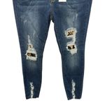 Judy Blue NEW High Rise Distressed Skinny Jeans Leopard Patch Size 31 Photo 4