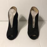 Adrienne Vittadini black suede ankle heel booties size 8 M Photo 2