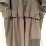 Miami  Halter Ruffle‎ Top Dress Women's Large Olive Green Elastic Waist Flowy Photo 4