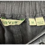 Orvis  Size Medium Tie Waist‎ Pants Blue 100% Linen Comfy Fit w/ Pockets Photo 2