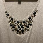 St. John Spa Oatmeal Melange Embellished Short Sleeve Shirt Size Small Photo 1