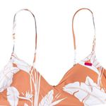 Roxy Printed Beach Classics Tiki Flying Flowers Scoop Bikini Top - Terra Cota - L Photo 2