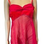 Je T’adore Vintage Red Velvet Chiffon Coquette Glam Luxe Sheer Lingerie Slip Top Size L Photo 0