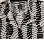 Jamie Sadock Blouse Retro Geometric Black White Athletic Golf Polo Shirt Small Photo 3