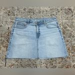 American Eagle Stretch Crossover High-Waisted Perfect Denim Mini Skirt size 12 Photo 2