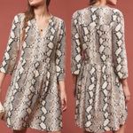 Anthropologie Maeve by  Juno Snake Print Dress‎ in Brown Size Extra Small Photo 1
