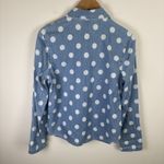Seven 7 Womens Button Up Shirt Size S Chambray‎ Denim Top Polka Dot Long Sleeve Photo 5