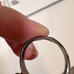 Vintage Native American Silver Turquoise Inlay Butterly Ring Womens 7.5 Estate Photo 4