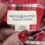 Denim & Supply  Sz M Ralph Lauren Button Front Red Plaid Shirt Oversized Cotton Photo 8