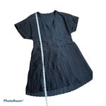 ZARA  black polka dot satin pleated dress XS Photo 3