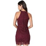 Lulus Lulu’s Love Poem Burgundy Lace Halter Mini Dress Small EUC Photo 3