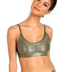 Koral Sports Bra Women Small Olive Green Element Shimmer Strappy Yoga Athletic Photo 0