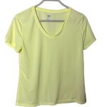 Athletic Works Sporty Work Out Neon Yellow V-Neck Women's Dri-Works Top Sz S Photo 1
