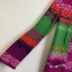 Odd Molly Hooded Cardigan sweater Womens Size 2 Snap Kantha Floral Knit Boho Photo 3